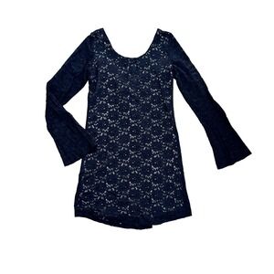 BKE Womens Large Black Lace Dress Stretchy USA Boho Gothic Cocktail Whimsigoth